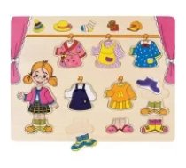 Koka attīstoša spēle - puzle "drēbju skapis" Bino Puzzle Wardrobe 88110