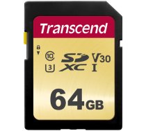 Atminas karte 64GB Transcend 500S UHS-I U3 SDXC MLC (V30) R95/W60