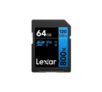 Atmiņas karte LEXAR Professional 800x SDXC UHS-I cards, C10 (V30) U3, R120 64GB