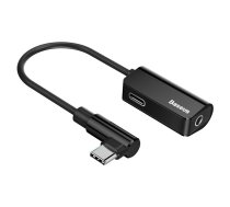 Baseus L45 audio adapteris USB-C uz mini Jack 3,5 mm un USB-C (melns)