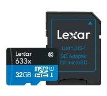 Atmiņas karte 16gb LEXAR 633X MICRO SDHC / SDXC UHS-I WITH ADAPTER