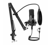 Microphone with stand Maono A04E (black) mikrofons