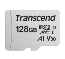 ATMIŅAS KARTE 128gb TRANSCEND MICROSDXC/SDHC 300S SILVER CARDS (V30) W/O ADAPTER