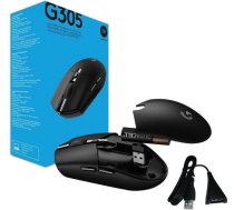 Logitech G305 Lightspeed Wireless Gaming Mouse, RF Wireless + Bluetooth, 12000 DPI, Black (910-005283)