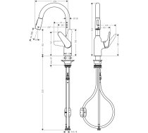 Kitchen faucet with pull-out hose Hansgrohe Focus M42 71862000 (AG176)