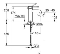 Washbasin faucet Grohe Essence 23590001 (AG253)