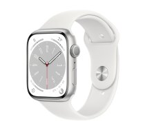 Watch Apple Watch Series 8 GPS 45mm Silver Aluminium Case with Sport Band - White DE