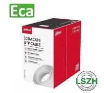 Datu kabelis Cat.6 U/UTP / 0.53 OFCu / LSZH / Balts // 305m / Eca PFM923I-6UN-C