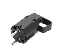 Kontaktdakša 325-05 ar kontaktdakšu, iezemēta "uni-schuko" 16A 250V IP20 BLACK VIPLAST 325-05