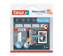 Tesa Powerstrips Click Large pašlīmējošās montāžas strēmeles, lielas, atkārtoti noņemamas, līdz 2 kg