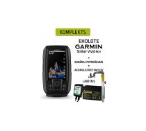 GARMIN STRIKER VIVID 4CV AR GT20-TM SONĀRU + AKUMULATORS 9AH 12V + LĀDĒTĀJS + SONĀRA STIPRINĀJUMS eholote