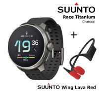 SUUNTO Race, Titanium Charcoal + Suunto Wing Lava Red sporta pulkstenis