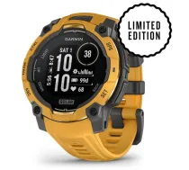 GARMIN Instinct 3 - 45 mm, Solar, Sunburst with sunburst/grey silicone band sporta pulkstenis