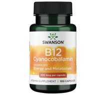 SWANSON Vitamin B12 Cyanocobalamin 500 mcg 100 Vegan Caps uztura bagātinātājs