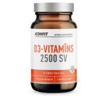 ICONFIT D vitamīns 2500 SV, Ar vīnogu sēklu eļļu, N90 uztura bagātinātājs