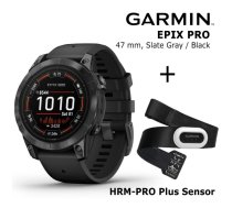 GARMIN epix Pro (Gen 2), 47 mm Slate Gray with black + HRM-PRO Plus Sensor sporta pulkstenis