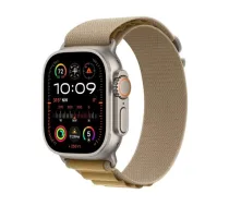 APPLE Watch Ultra 2 GPS + Cellular 49mm Natural Titanium Case with Tan Alpine Loop вЂ“ M sporta pulkstenis