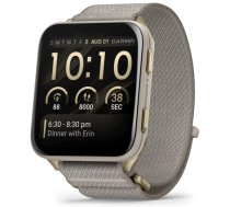 GARMIN Venu X1, Soft Gold Titanium Case and French Gray ComfortFit Nylon Band sporta pulkstenis