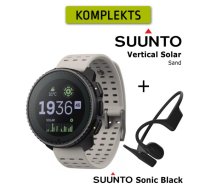 SUUNTO Vertical Solar, Sand + Suunto Sonic Black sporta pulkstenis