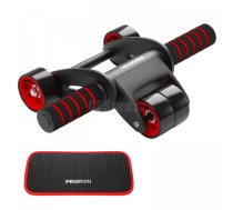 PROIRON Ab Abdominal Roller Whee Black/Red fitnesa rolleris