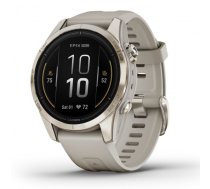 GARMIN epix Pro (Gen 2) Sapphire, 42 mm Soft Gold Stainless Steel with light sand silicone band sporta pulkstenis