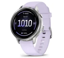 GARMIN Venu 4 - 41mm, Silver with Periwinkle Silicone Band sporta pulkstenis