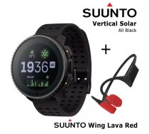 SUUNTO Vertical Solar, All Black + Suunto Wing Lava Red sporta pulkstenis