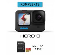 GOPRO HERO10 Black + Micro SD 64GB sporta kamera