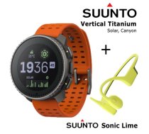 SUUNTO Vertical, Titanium Solar Canyon + Suunto Sonic Lime sporta pulkstenis