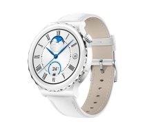 HUAWEI Watch GT 3 Pro Ceramic, 43mm, White Leather sporta pulkstenis