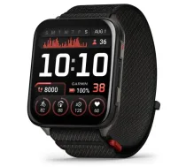 GARMIN Venu X1, Black with Slate Titanium Caseback and Black ComfortFit Nylon Band sporta pulkstenis