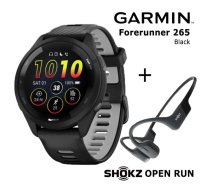 GARMIN Forerunner 265 Black, Gray + Shokz Open Run Black sporta pulkstenis