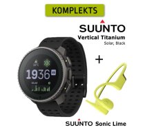 SUUNTO Vertical, Titanium Solar Black + Suunto Sonic Lime sporta pulkstenis