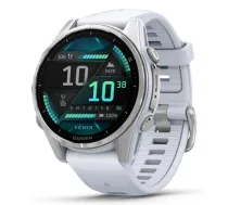GARMIN Fenix 8 43 mm, AMOLED, Silver with Whitestone Silicone Band sporta pulkstenis