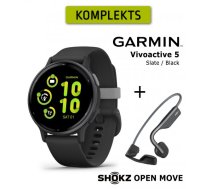 GARMIN Vivoactive 5 Black + Shokz Open Move Grey sporta pulkstenis
