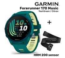 GARMIN Forerunner 170 Music, Teal Green/Citron + HRM 200 Sensor sporta pulkstenis