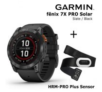 GARMIN fēnix 7X Pro - Solar Slate Gray Stainless Steel with Black + HRM-PRO Plus Sensor sporta pulkstenis