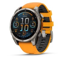 GARMIN Fenix 8 47 mm, AMOLED, Sapphire Titanium with Spark Orange/Graphite Silicone Band sporta pulkstenis