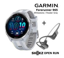 GARMIN Forerunner 965 Whitestone Gray + Shokz Open Run Grey sporta pulkstenis