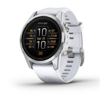 GARMIN epix Pro (Gen 2) 42 mm Silver Stainless Steel with whitestone silicone band sporta pulkstenis