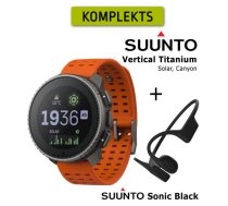 SUUNTO Vertical, Titanium Solar Canyon + Suunto Sonic Black sporta pulkstenis