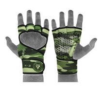 RDX X3 WEIGHTLIFTING GRIPS ARMY S/M fitnesa cimdi
