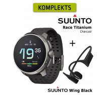SUUNTO Race, Titanium Charcoal + Suunto Wing Black sporta pulkstenis