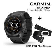 GARMIN epix Pro (Gen 2), 51 mm Slate Gray with black + HRM-PRO Plus Sensor sporta pulkstenis