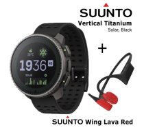 SUUNTO Vertical, Titanium Solar Black + Suunto Wing Lava Red sporta pulkstenis