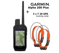GARMIN Alpha 300 Handheld + 2 x T20 Collar, Advanced GPS Dog Tracking and Trainig elektriskā siksna ar pulti