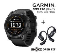 GARMIN epix Pro (Gen 2), 51 mm Slate Gray / black + Shokz Open Fit Black sporta pulkstenis