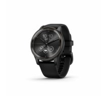 GARMIN Vivomove Trend Slate Stainless Steel with Black Case and Silicone Band sporta pulkstenis