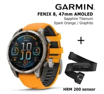 GARMIN Fenix 8 47 mm, AMOLED, Sapphire Titanium + HRM 200 Sensor sporta pulkstenis