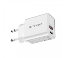 BlitzWolf Wall Charger USB, USB-C, 20W (white) lādētājs